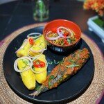 Boiled Plantain and half grilled fish